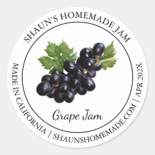 Adesivo Redondo Grape Jam Modern label