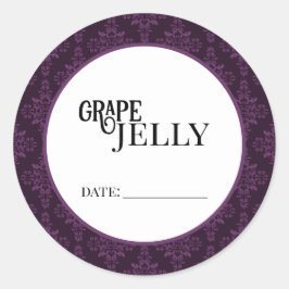 Adesivo Redondo Grape Jelly Canning Lid Labels