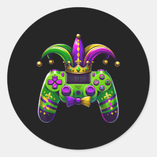 Adesivo Redondo Gras Video Game Controller Jester Hat Boy Cos