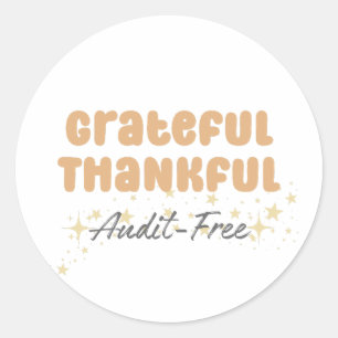 Adesivo Redondo Grateful Audit Free - Contador Engraçado