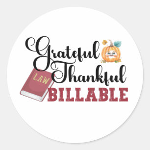 Adesivo Redondo Grateful Billable - Ação de Graças