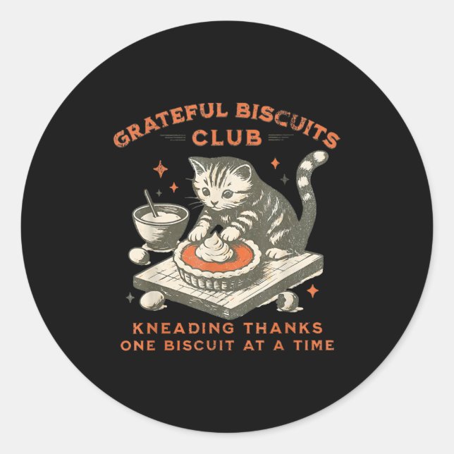 Adesivo Redondo Grateful Biscuits Club Kneading Thanks One Biscuit (Frente)