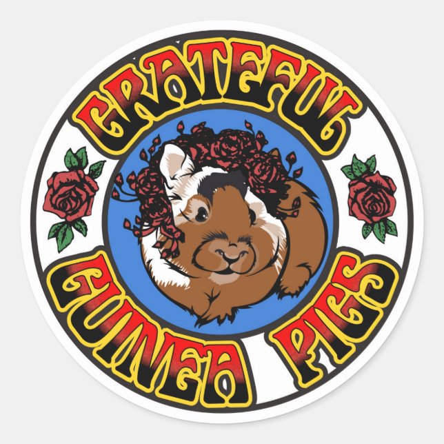 Adesivo Redondo Grateful Guiné Pig (Frente)