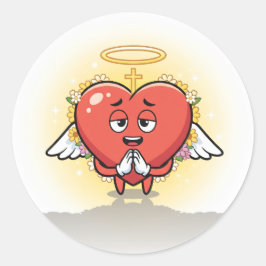 Adesivo Redondo Grateful Heart Cross Sticker