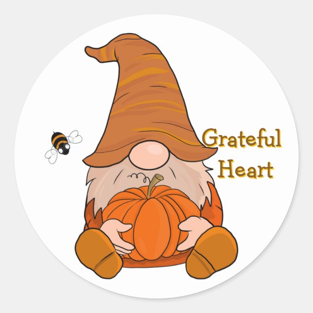Adesivo Redondo Grateful Heart Gnome Sticker (Frente)