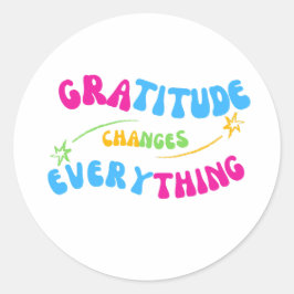 Adesivo Redondo Gratitude changes everything positive message