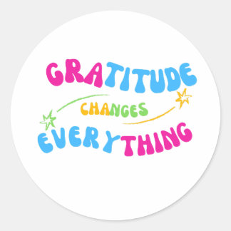 Adesivo Redondo Gratitude changes everything positive message