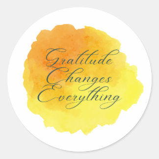 Adesivo Redondo Gratitude changes everything positive message