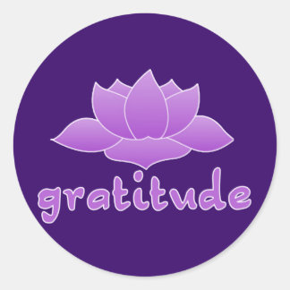 Adesivo Redondo Gratitude com Lotus violeta