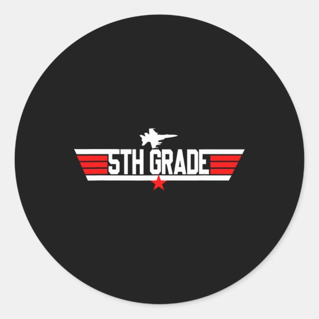 Adesivo Redondo Grau 5 Quinto Ano De Volta Ao Rapaz Do Primeiro Di (Frente)