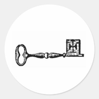Adesivo Redondo Gravação de chave de esqueleto antiga
