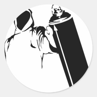 Adesivo Redondo gravador de grafite com estêncil de spray
