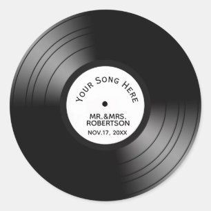 Adesivo Redondo Gravar Nome da Música do Álbum Data Casamento / 