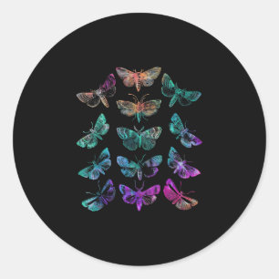 Adesivo Redondo Gravata colorida estampa tie dye borboleta arco-ír
