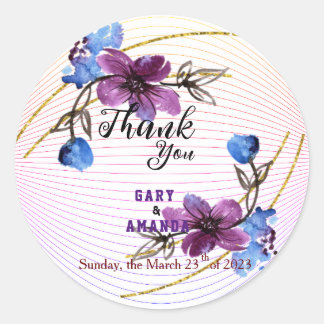 Adesivo Redondo Graveto Roxo