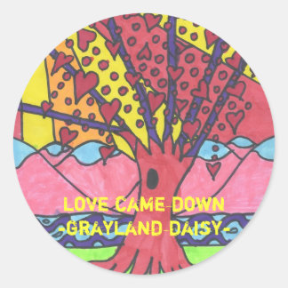 Adesivo Redondo Grayland Daisy Tree of Love Round Sticker..