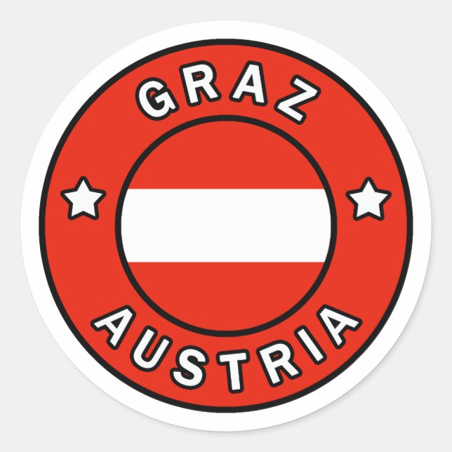 Adesivo Redondo Graz Áustria (Frente)