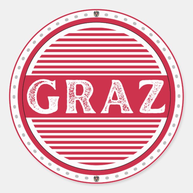 Adesivo Redondo Graz City Pride Emblem – Austrian Identity (Frente)