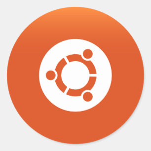 Adesivo Redondo Grdiant alaranjado de Ubuntu