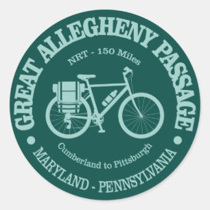 Adesivo Redondo Great Allegheny Passage (cycling)