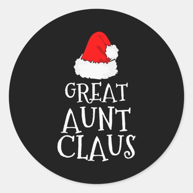Adesivo Redondo Great Aunt Claus Christmas Santa's Pajama Family M (Frente)