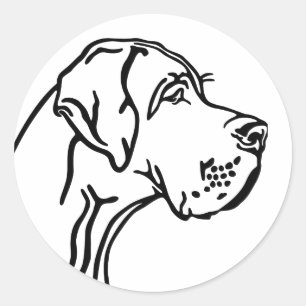 Adesivo Redondo Great Dane drawing
