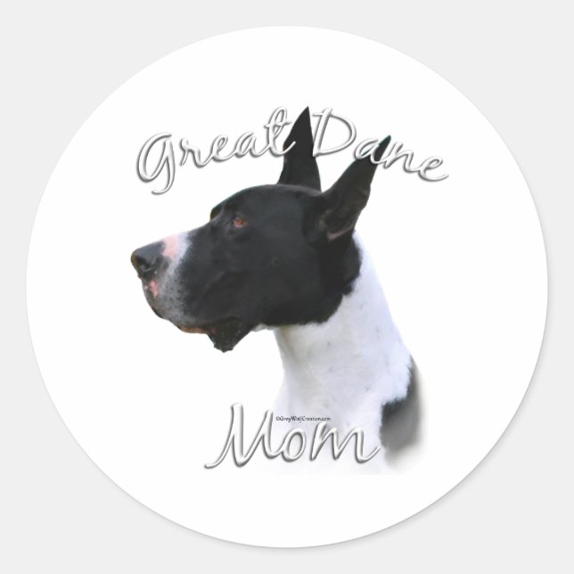 Adesivo Redondo Great Dane (manta) Mãe 2 (Frente)