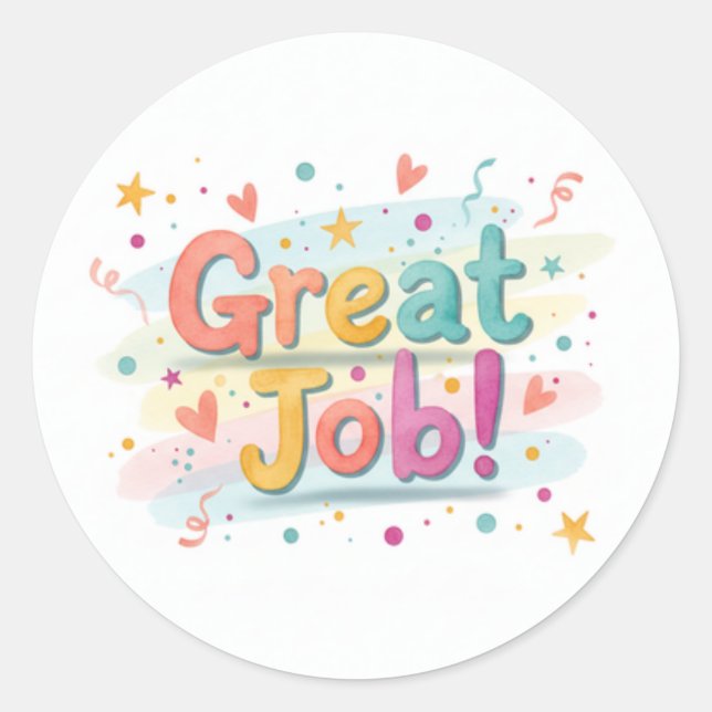 Adesivo Redondo Great Job! Sheet of stickers (Frente)