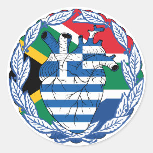 Adesivo Redondo Grécia da África do Sul