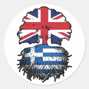 Adesivo Redondo Grécia Grega Britânica Reino Unido Reino Unido