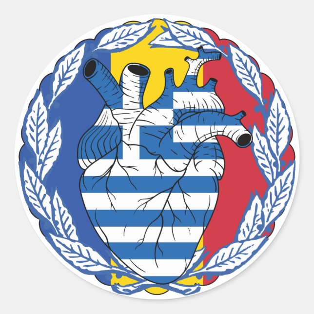 Adesivo Redondo Grécia Grega da Independência da Moldávia (Frente)