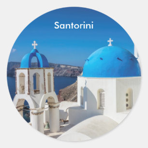 Adesivo Redondo Grécia Santorini