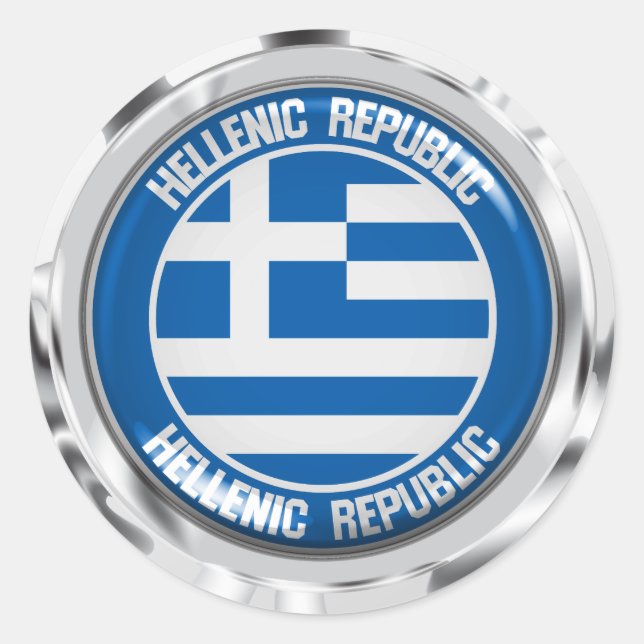 Adesivo Redondo Greece Round Emblem (Frente)