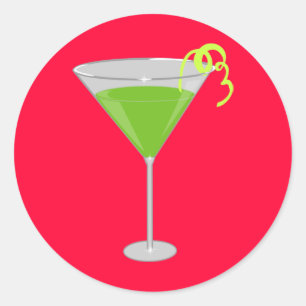 Adesivo Redondo Green Apple Martini