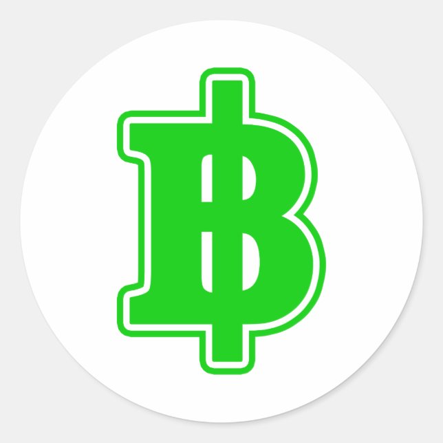 Adesivo Redondo GREEN BAHT SGN ฿ Moeda Tailandesa ฿ (Frente)