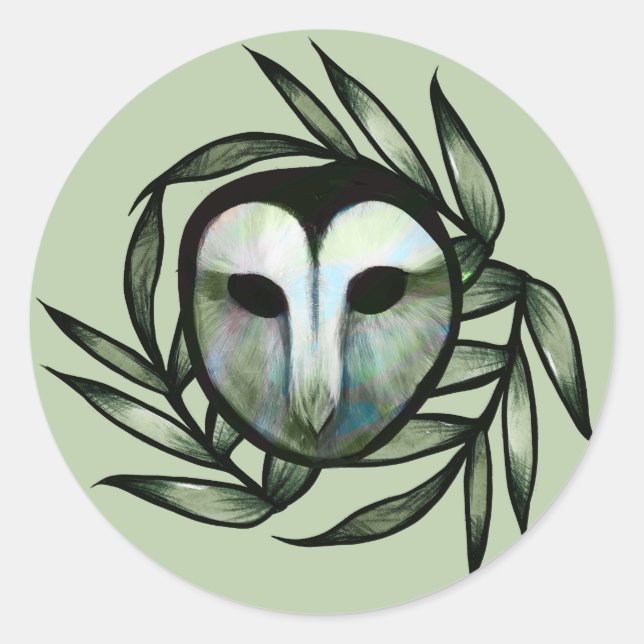 Adesivo Redondo Green Barn Owl                                     (Frente)