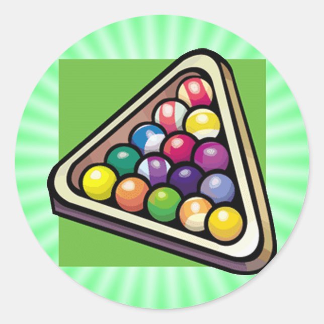 Adesivo Redondo Green Billiards; Piscina (Frente)