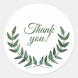 Adesivo Redondo Green Branches Thank You Stickers