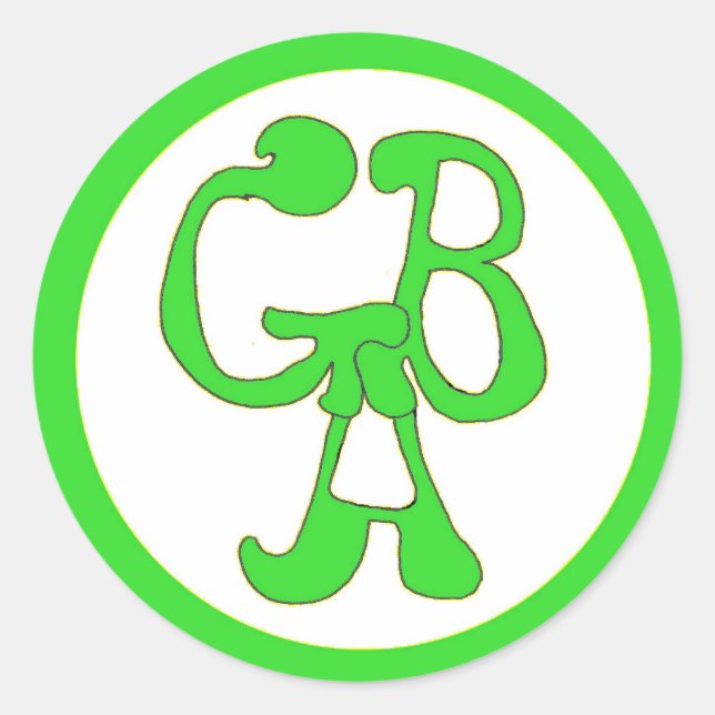 Adesivo Redondo Green Bus Adventures - GBA - Green Sticker (Frente)