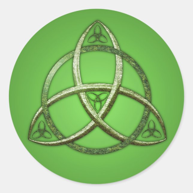 Adesivo Redondo Green Celtic Trinity Knot (Frente)