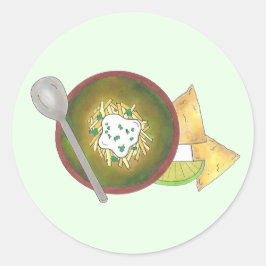Adesivo Redondo Green Chili Chile Verde Colorado Tex Mex