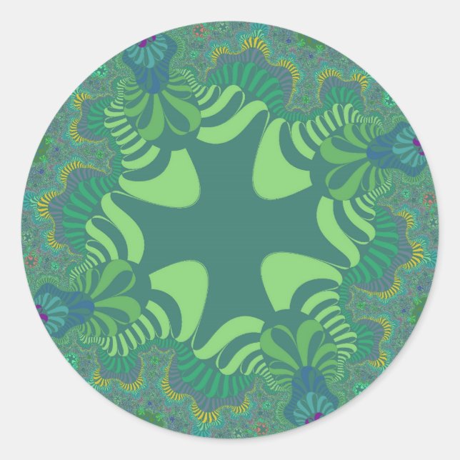 Adesivo Redondo Green Clover Cross (Frente)