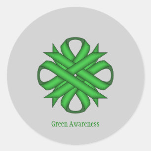 Adesivo Redondo Green Clover Ribbon por Kenneth Yoncich