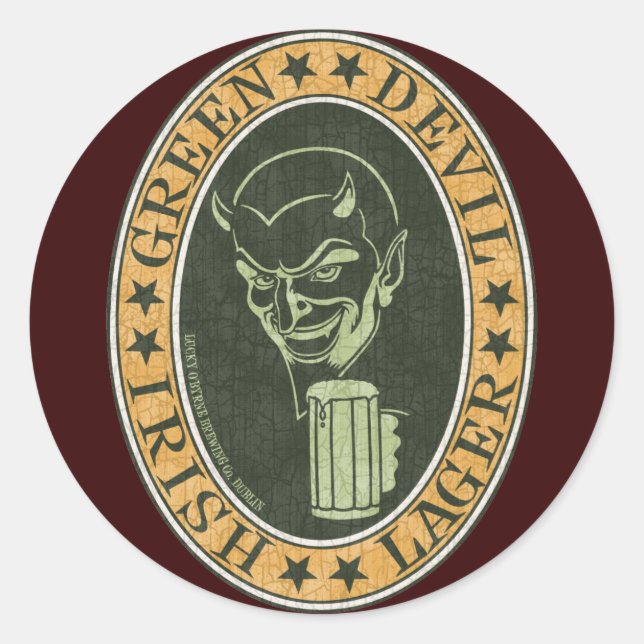 Adesivo Redondo Green Devil Lager (Frente)
