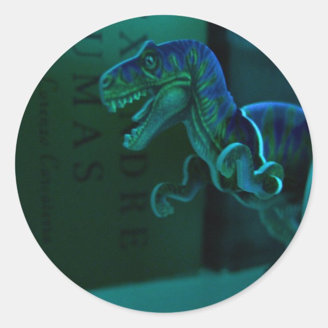 Adesivo Redondo Green Dino (Frente)