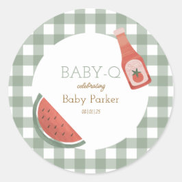 Adesivo Redondo Green Gingham Baby-Q Circular Sticker