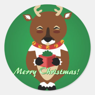 Adesivo Redondo Green Happy Reindekers