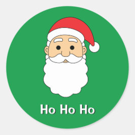 Adesivo Redondo Green Ho Ho Papai Noel Feliz Família de Natal