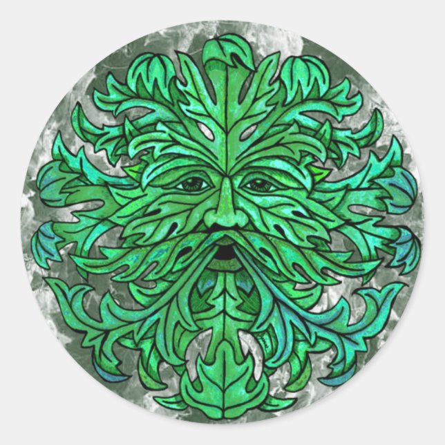 Adesivo Redondo Green Man Gaze (Frente)