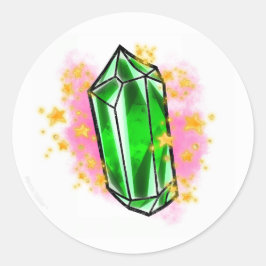 Adesivo Redondo Green mystical radiant gemstone sticker